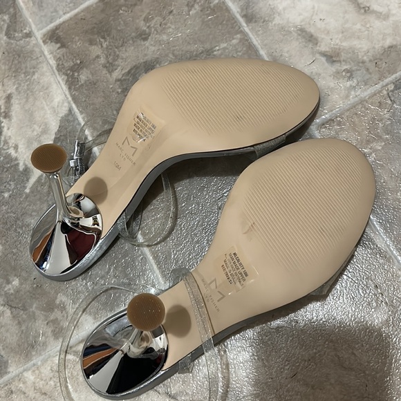 Marc Fisher Like New Calisty Strappy Heeled Silver/Clear Sandal 10 - Picture 8 of 16